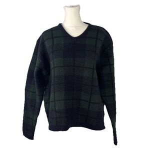 Vintage Polo Ralph Lauren Mens Sweater Large* Lambswool Plaid Preppy Golf 90s